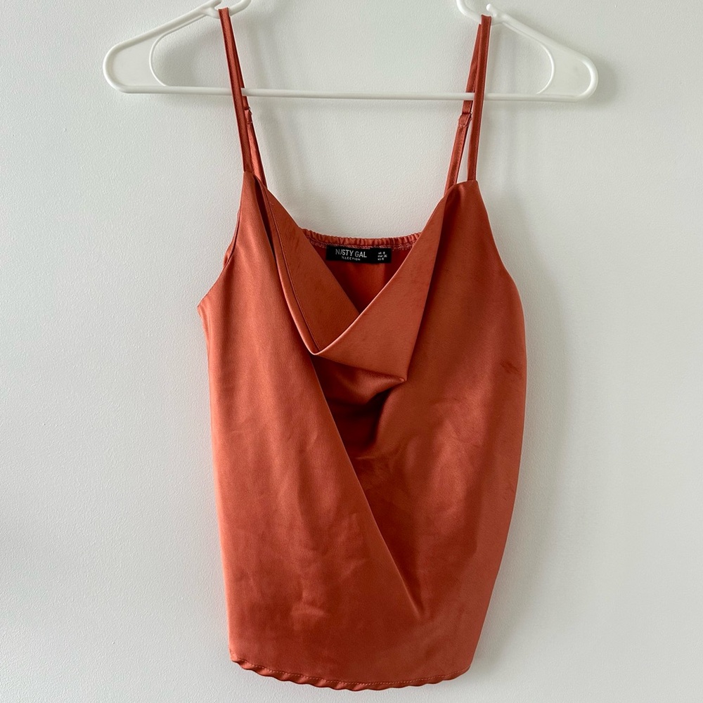 Coral silky camisole/tank top